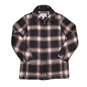 L.L. Bean Maine Guide Women’s Wool Parka Size M Primaloft Quilted Shadow Plaid